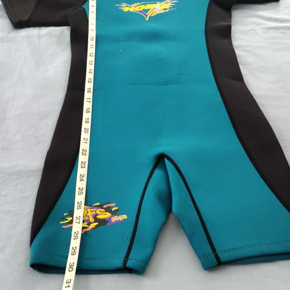 Vintage Hobie Stearns EFS Shorty Wetsuit Juniors. Teal Black Surf Swim Retro 90s